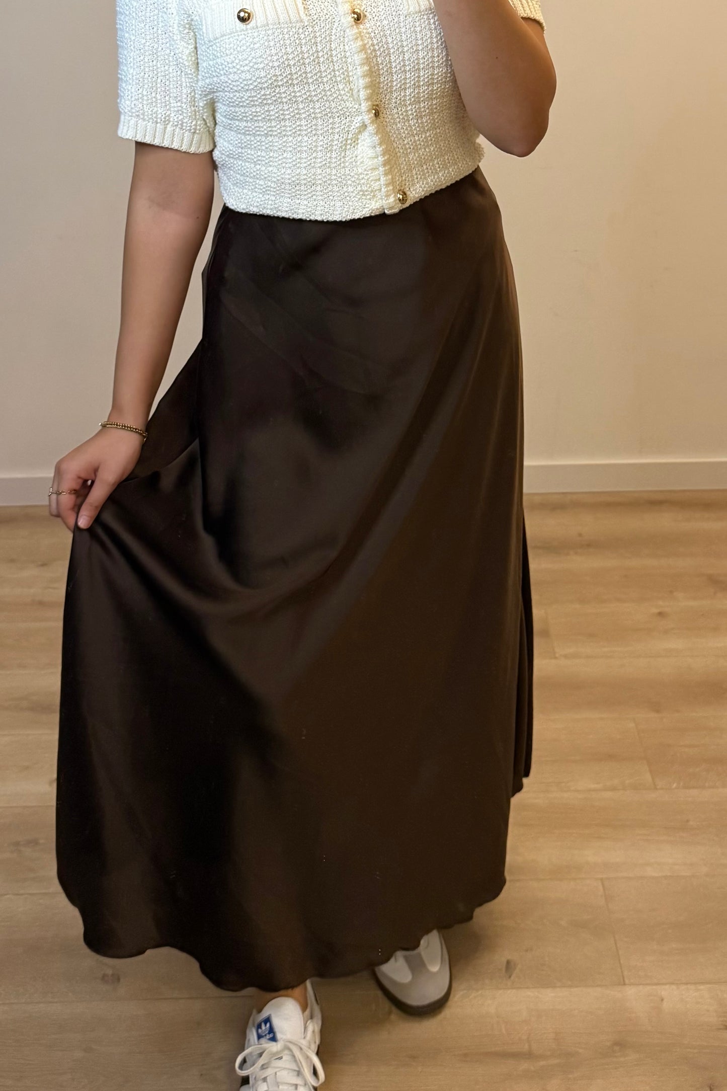 Satin Skirt Brown