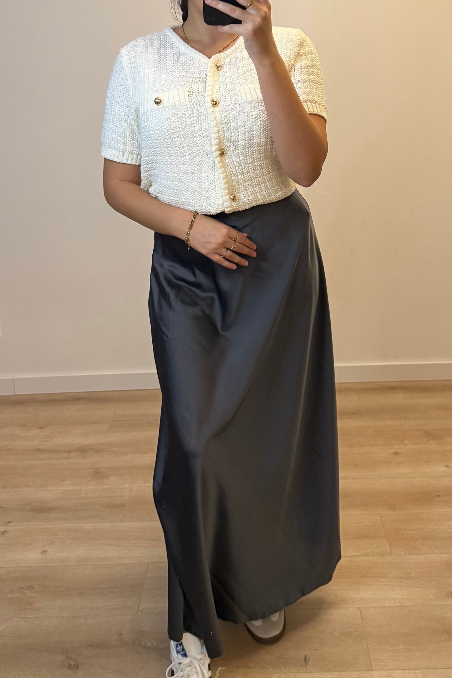 Satin Skirt Grey