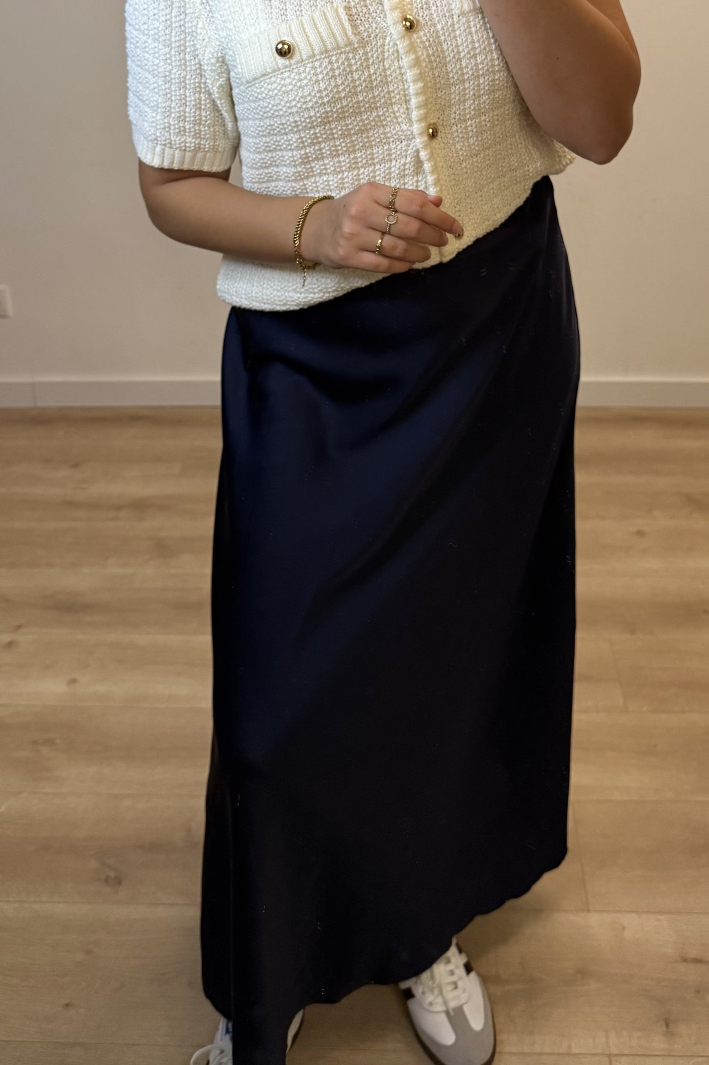 Satin Skirt Blue
