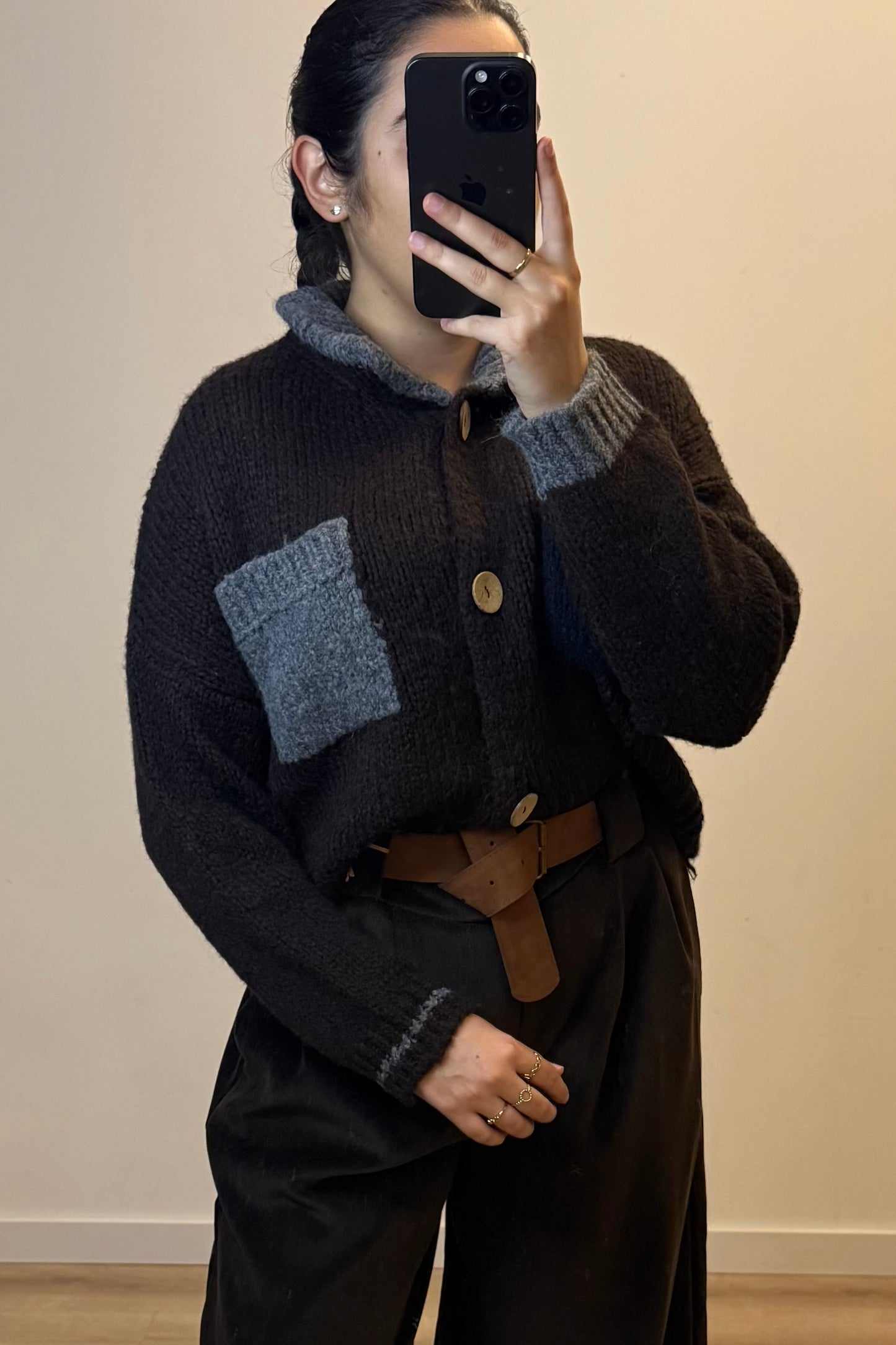 Cropped Cardigan Chocolate