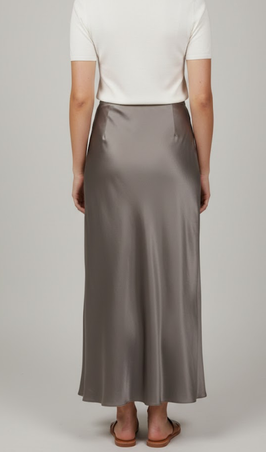 Satin Skirt Taupe