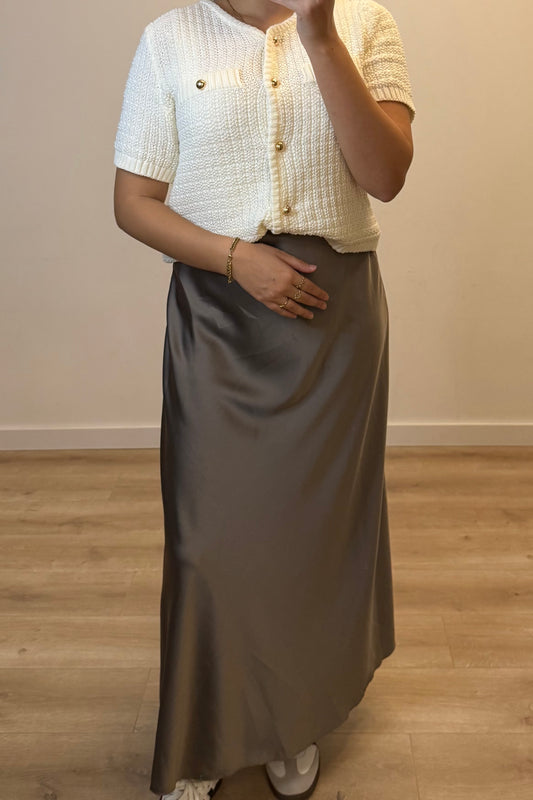 Satin Skirt Taupe