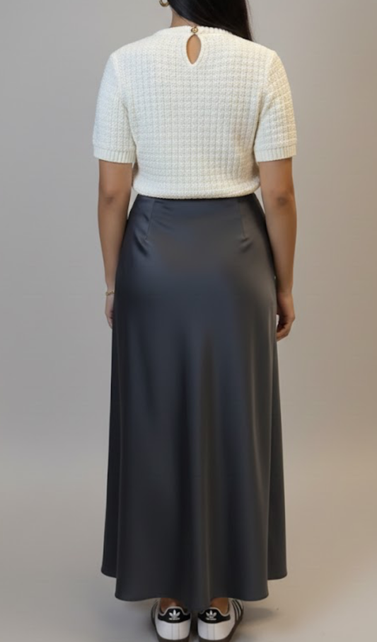 Satin Skirt Grey