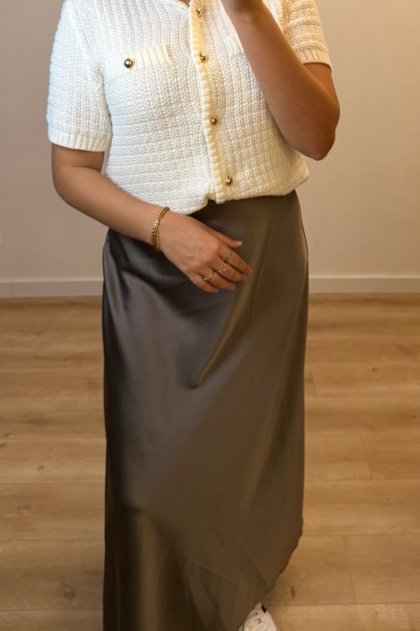 Satin Skirt Taupe