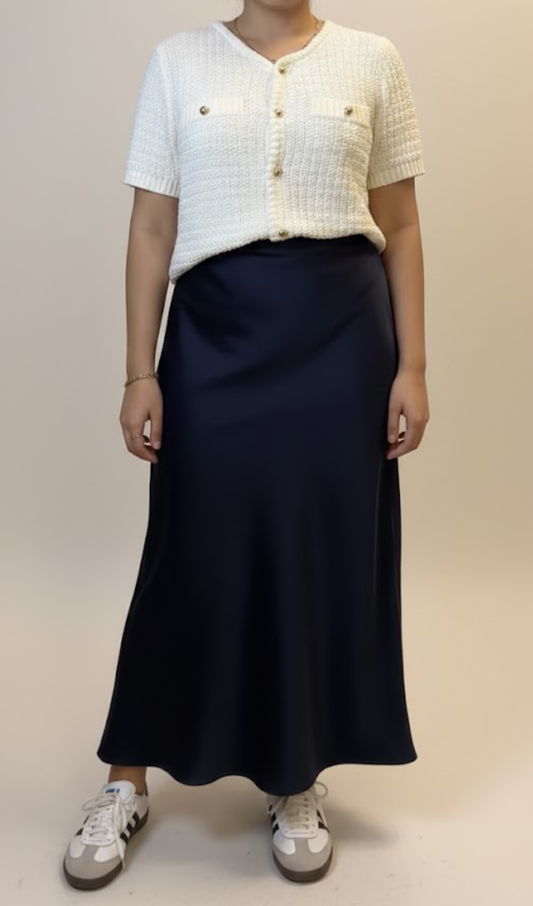 Satin Skirt Blue