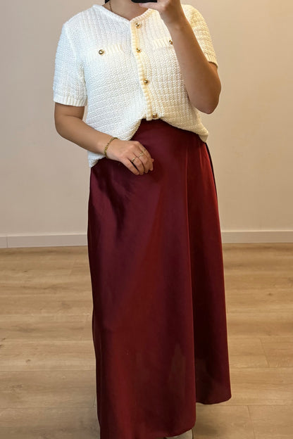 Satin Skirt Burgundy
