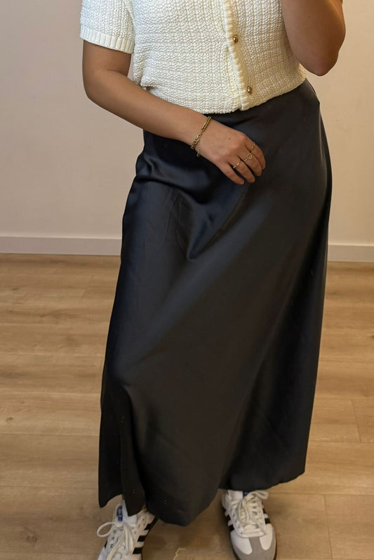 Satin Skirt Grey