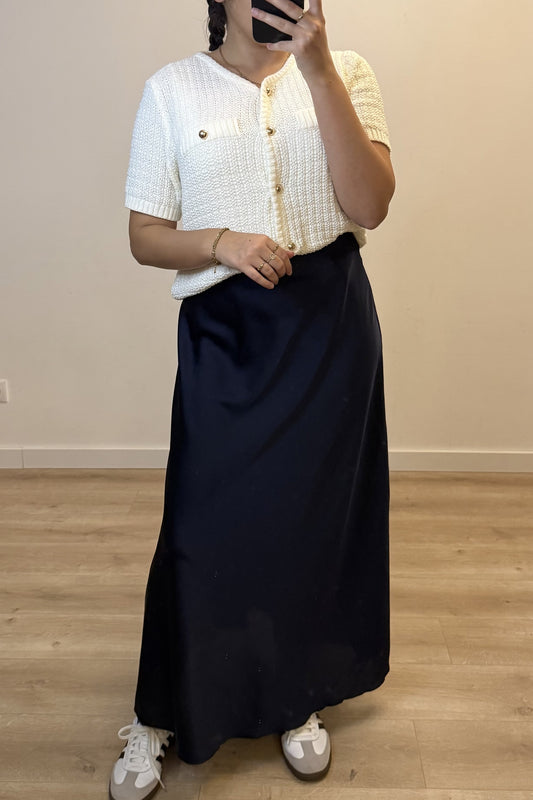 Satin Skirt Blue